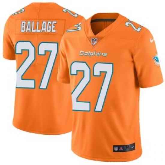 Kalen Ballage Miami Dolphins Youth Limited Color Rush Nike Jersey Orange